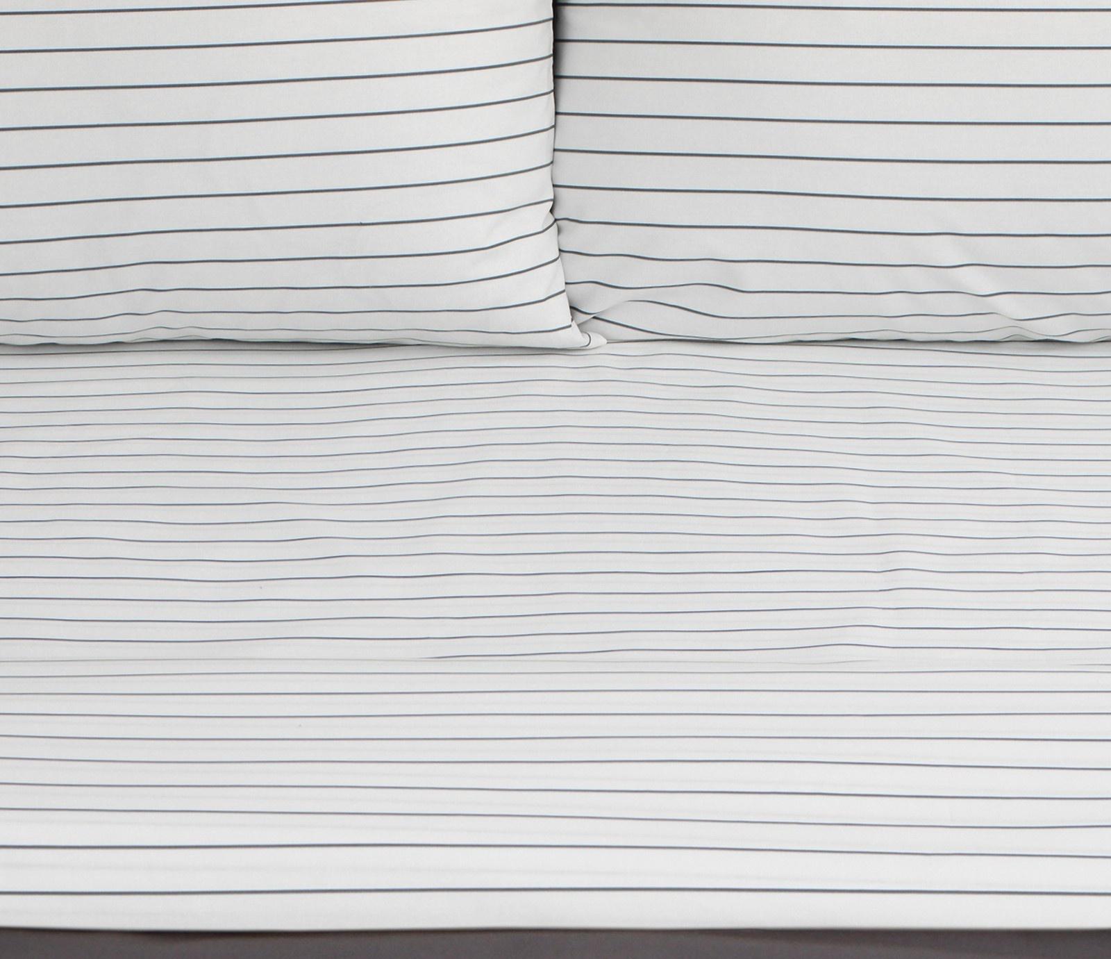 Постельное бельё Этель 1.5сп Stripes: grey, 143х215см, 150х214см, 50х70см-2 шт, перкаль,114 г/м2