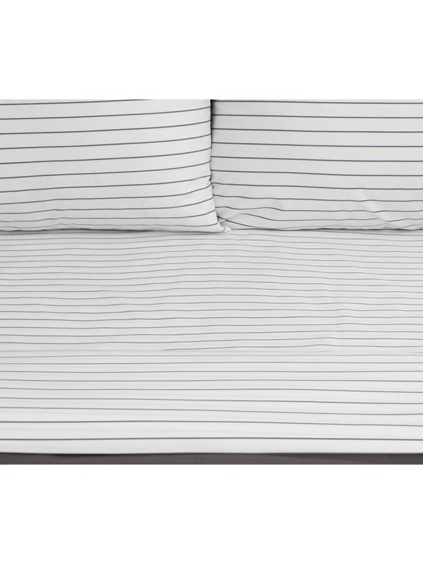 Постельное бельё Этель 1.5сп Stripes: grey, 143х215см, 150х214см, 50х70см-2 шт, перкаль,114 г/м2