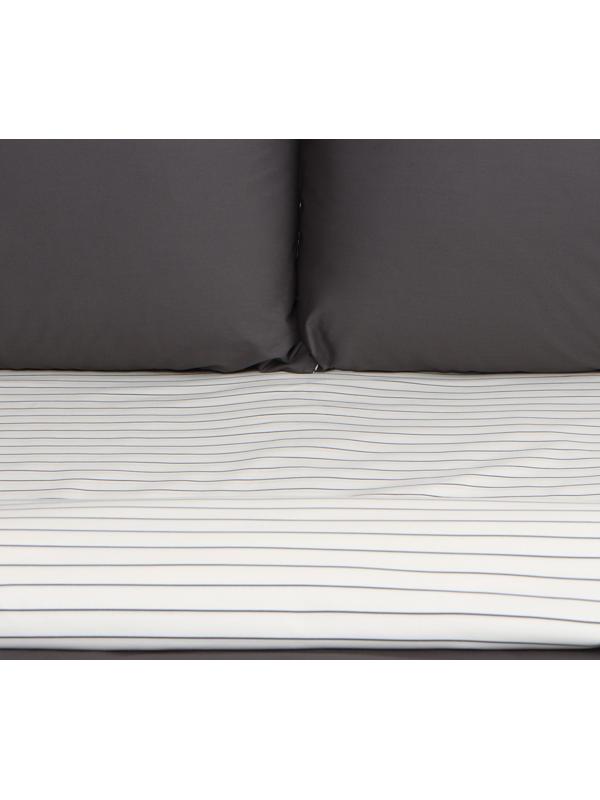 Постельное бельё Этель 1.5сп Stripes: grey, 143х215см, 150х214см, 50х70см-2 шт, перкаль,114 г/м2