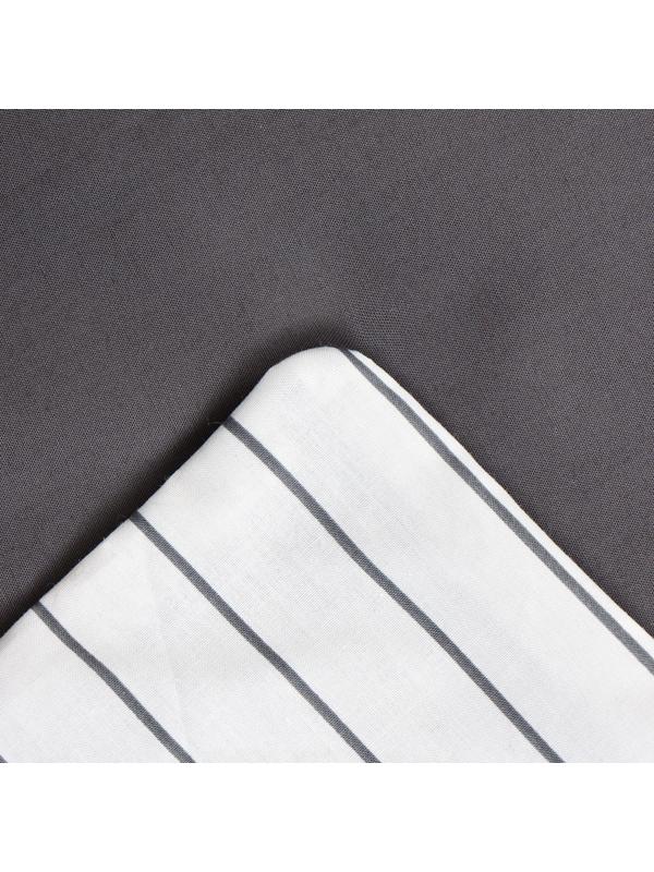 Постельное бельё Этель 1.5сп Stripes: grey, 143х215см, 150х214см, 50х70см-2 шт, перкаль,114 г/м2