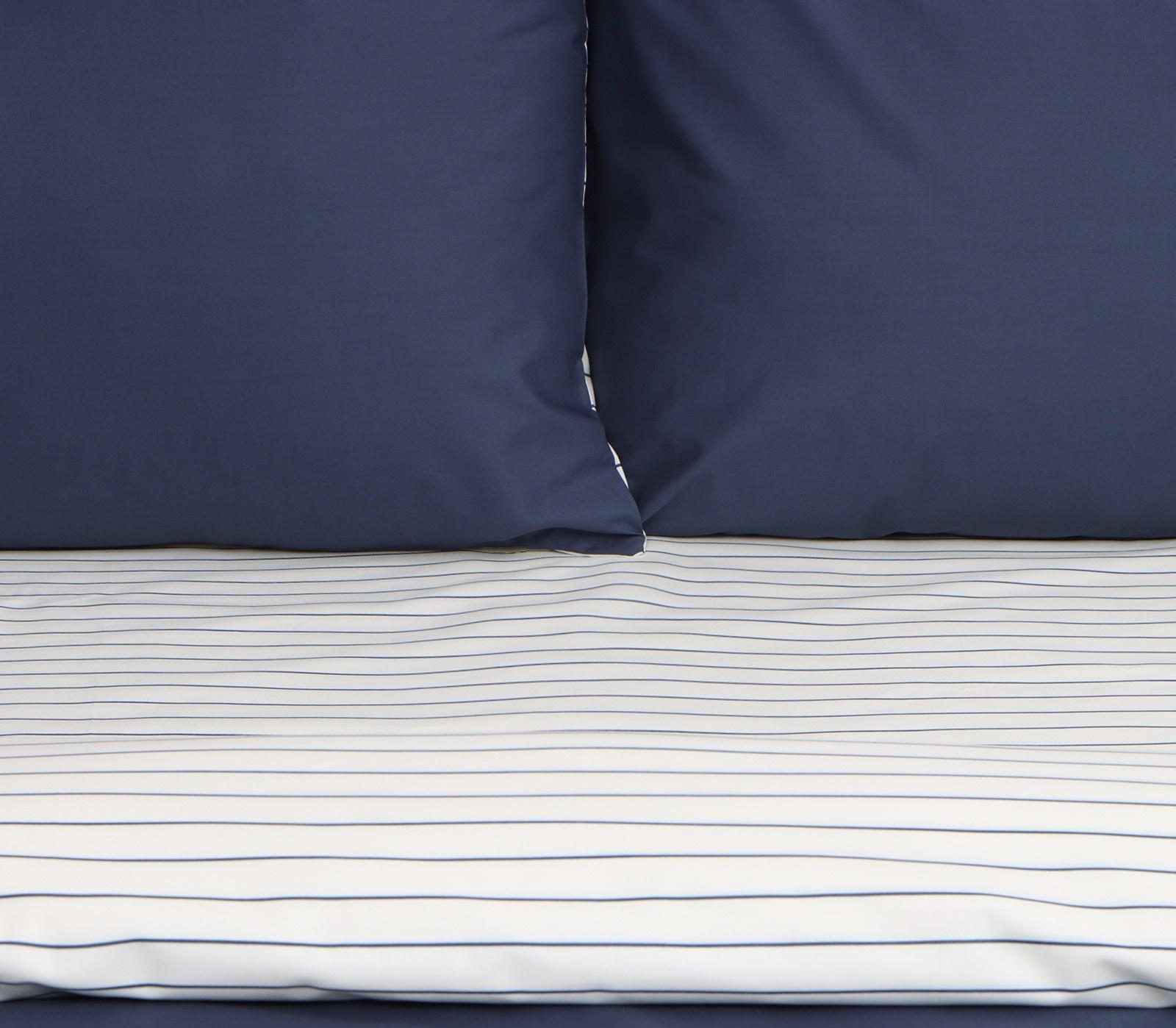 Постельное бельё Этель 1.5сп Stripes: blue, 143х215см, 150х214см, 50х70см-2 шт, перкаль,114 г/м2