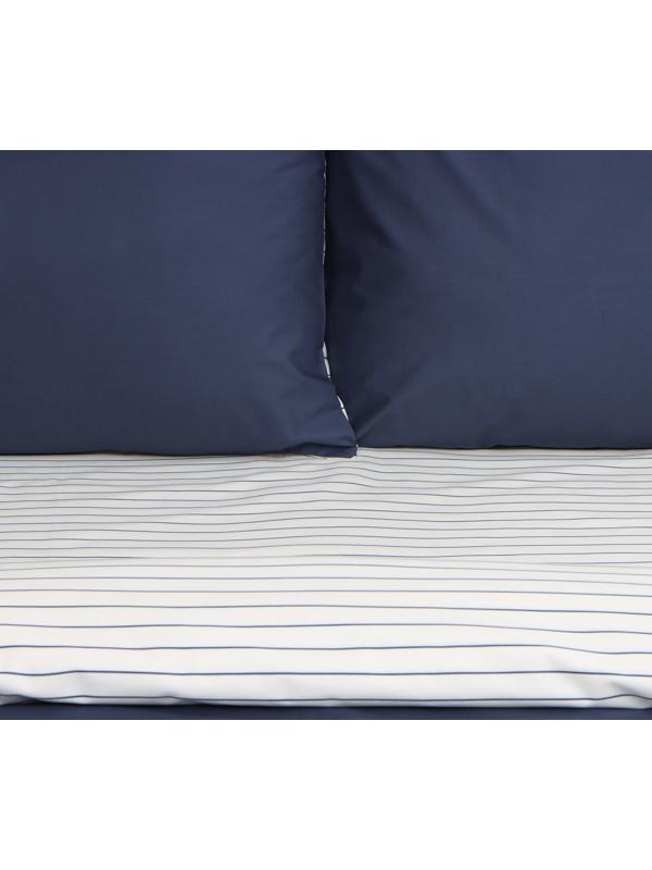 Постельное бельё Этель 1.5сп Stripes: blue, 143х215см, 150х214см, 50х70см-2 шт, перкаль,114 г/м2