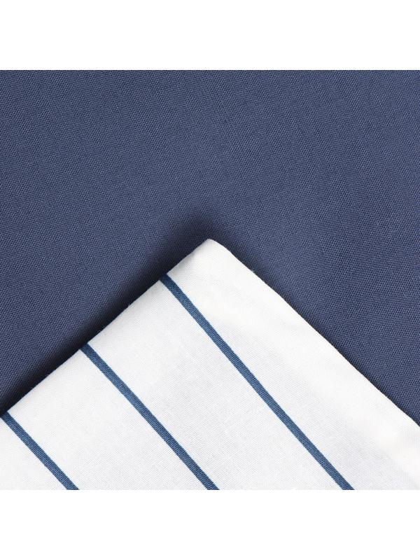 Постельное бельё Этель 1.5сп Stripes: blue, 143х215см, 150х214см, 50х70см-2 шт, перкаль,114 г/м2