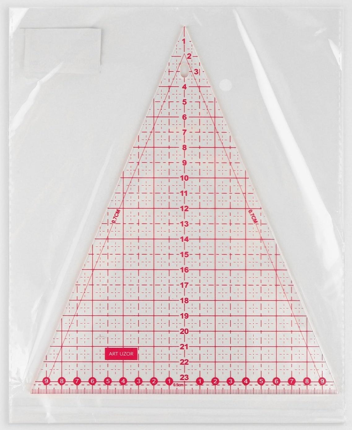 Линейка для пэчворка, 24 × 20 см, толщина 3 мм, цвет прозрачный/розовый