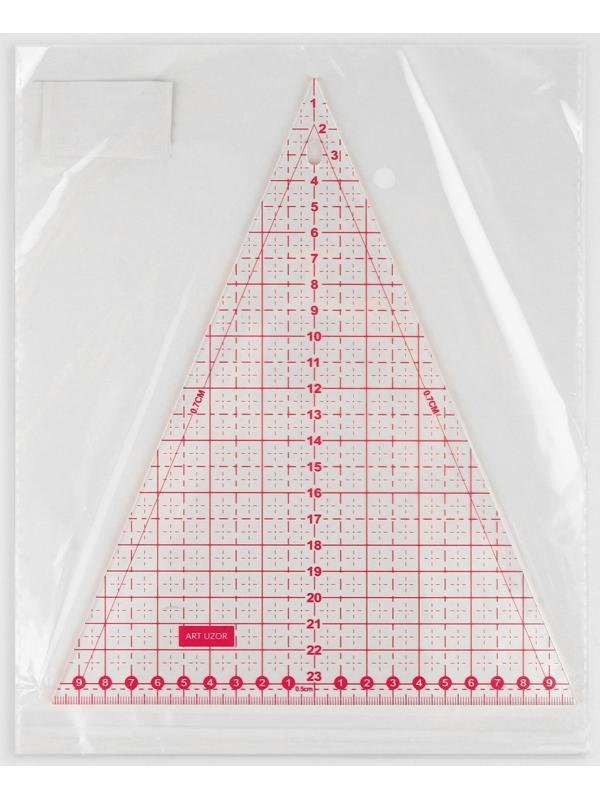 Линейка для пэчворка, 24 × 20 см, толщина 3 мм, цвет прозрачный/розовый