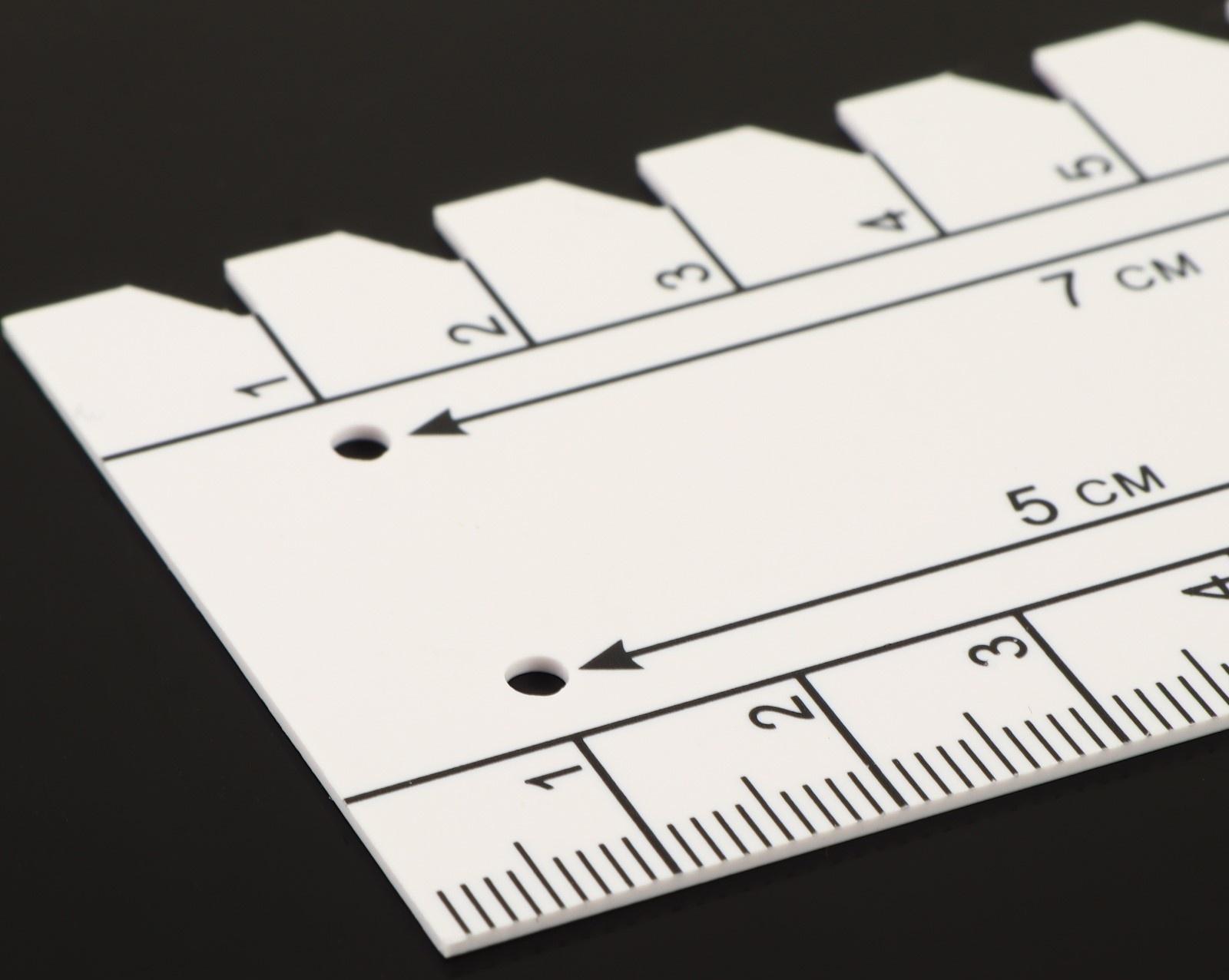 Линейка для разметки и измерения, 22,2 × 4,5 см, толщина 1 мм, цвет белый