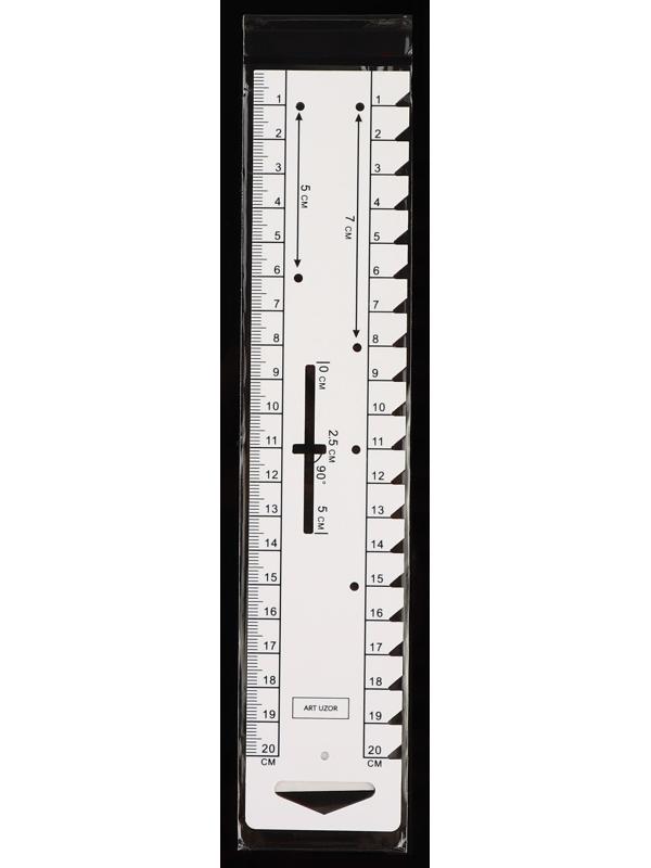 Линейка для разметки и измерения, 22,2 × 4,5 см, толщина 1 мм, цвет белый