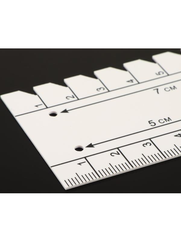 Линейка для разметки и измерения, 22,2 × 4,5 см, толщина 1 мм, цвет белый