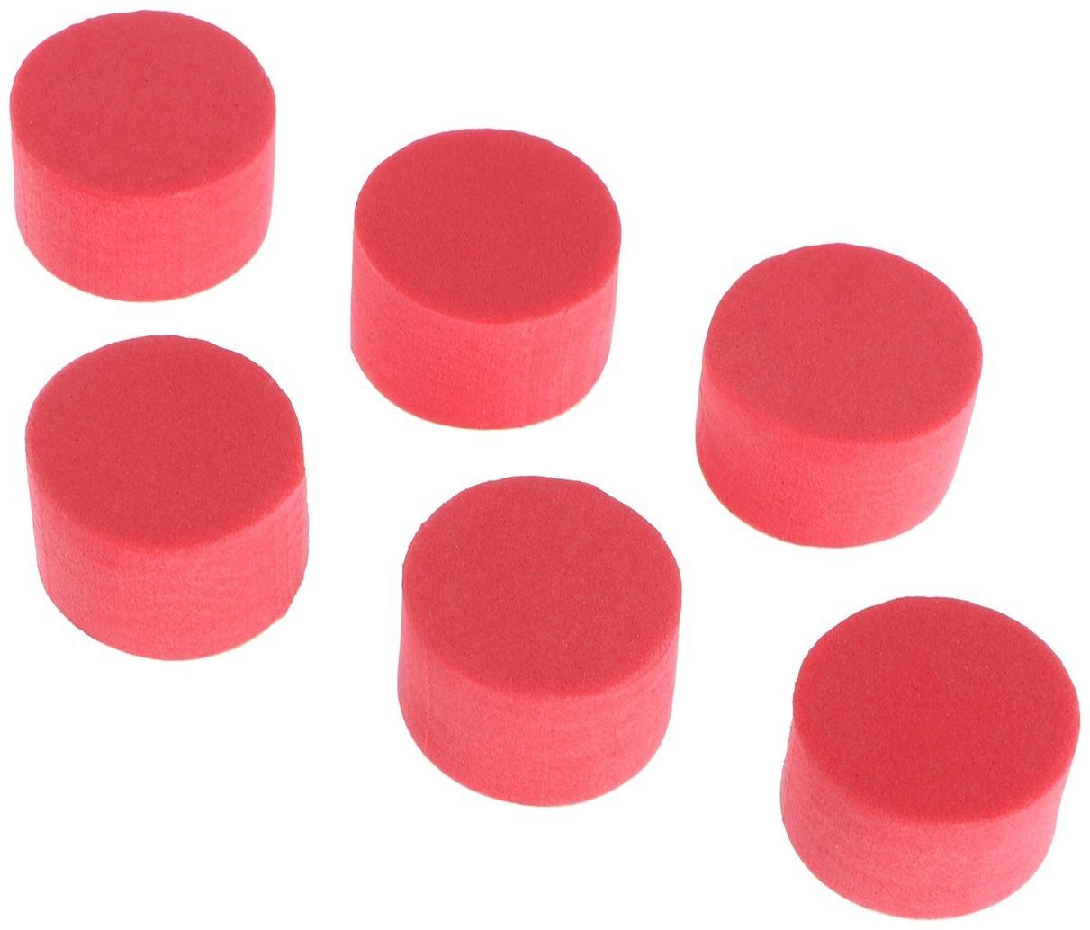 Накладка противоударная, d 2.5 см, красный, набор 6 штук