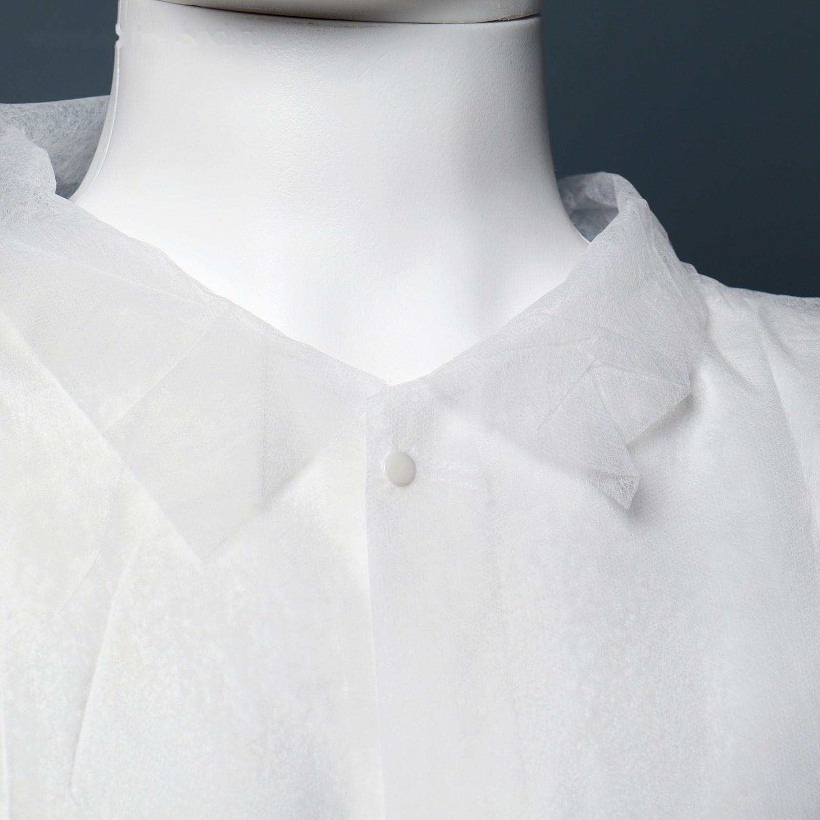 Халат медицинский на кнопках, без манжет- 20 г/м2, размер: XXL, 110x140 см, белый