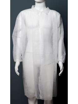 Халат медицинский на кнопках, без манжет- 20 г/м2, размер: XXL, 110x140 см, белый