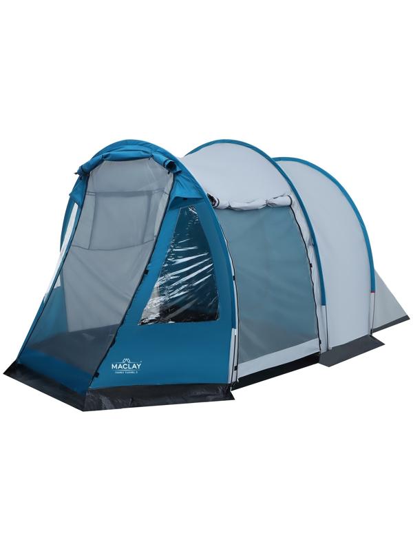 Палатка кемпинговая Maclay FAMILY TUNNEL 3, р. 180+200х210х170 см, 3-местная