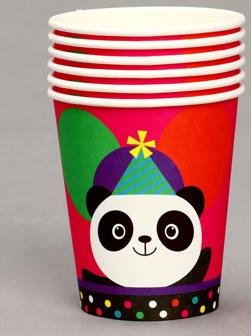 Стакан бумажный «Панда с шариками», в наборе 6 шт.