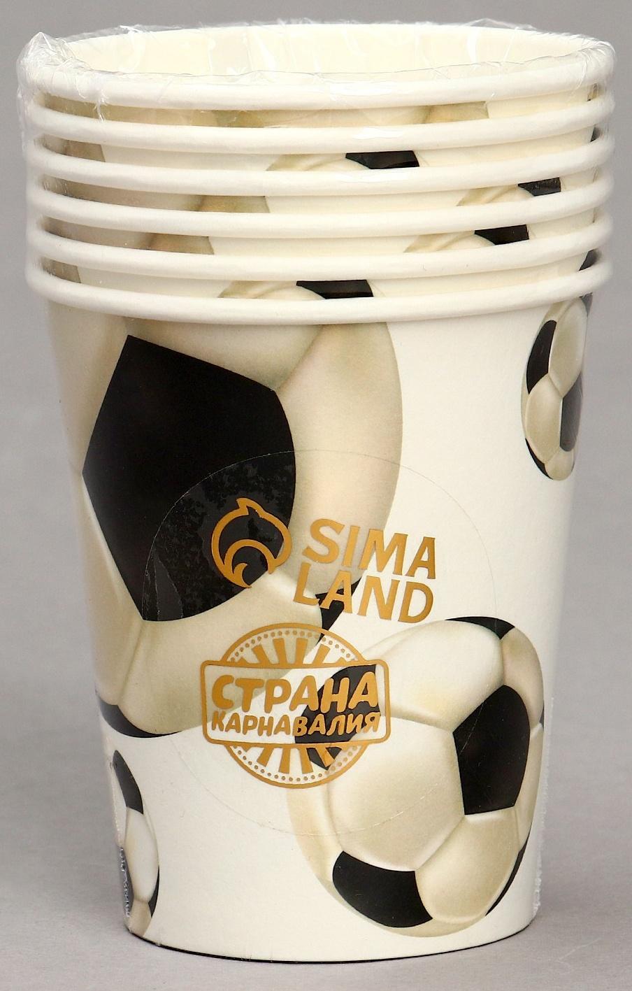 Стакан бумажный «Футбол», в наборе 6 шт.