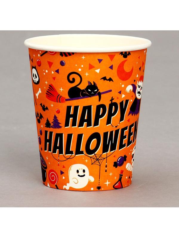 Стакан бумажный «Счастливого хэллоуина», в наборе 6 шт.
