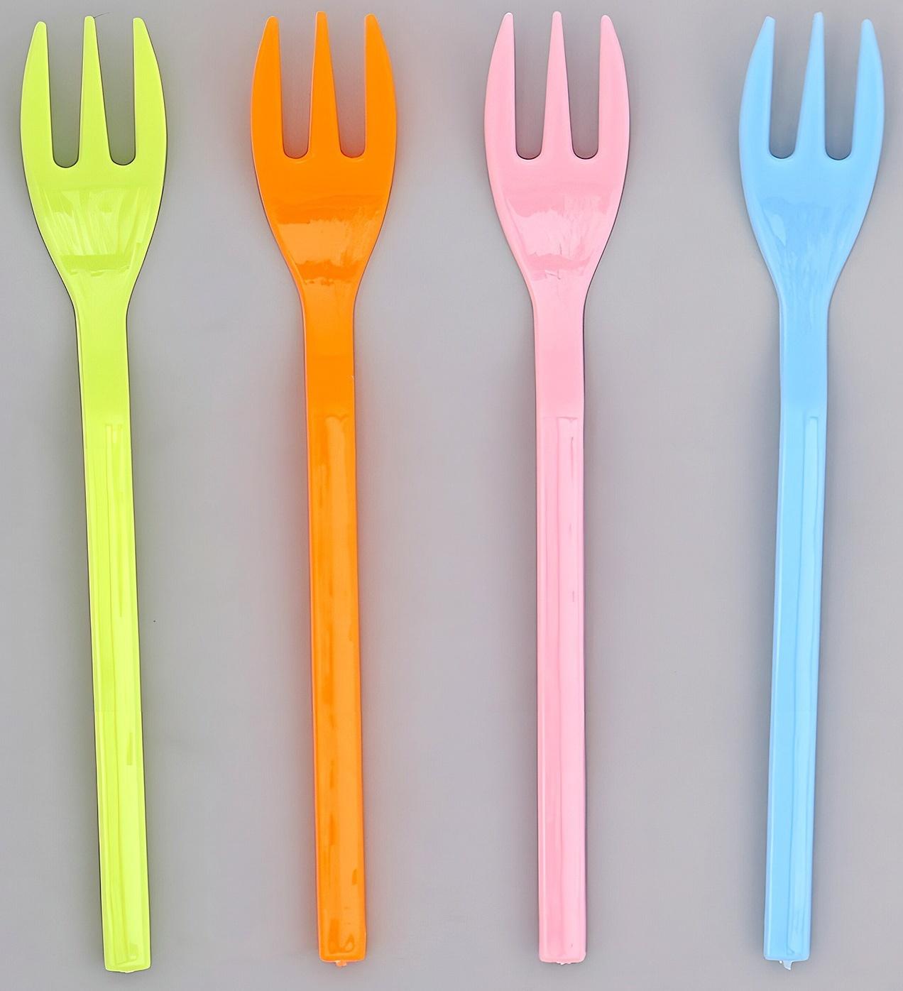 Вилки пластиковые, в наборе 12 шт., цвета МИКС