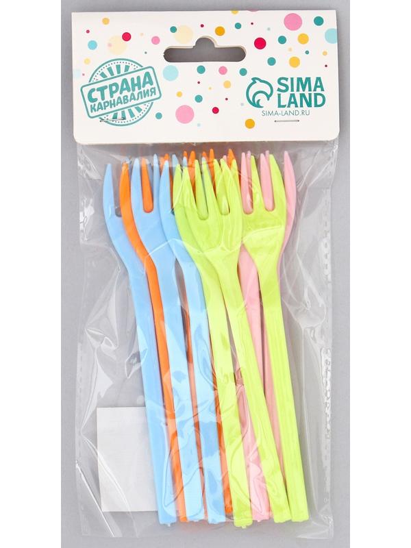 Вилки пластиковые, в наборе 12 шт., цвета МИКС
