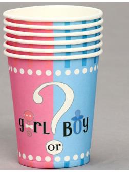 Стаканы бумажные «Гендер-пати», в наборе 6 шт.