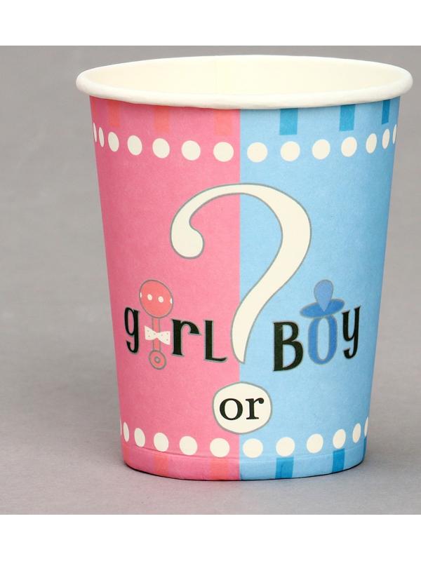 Стаканы бумажные «Гендер-пати», в наборе 6 шт.