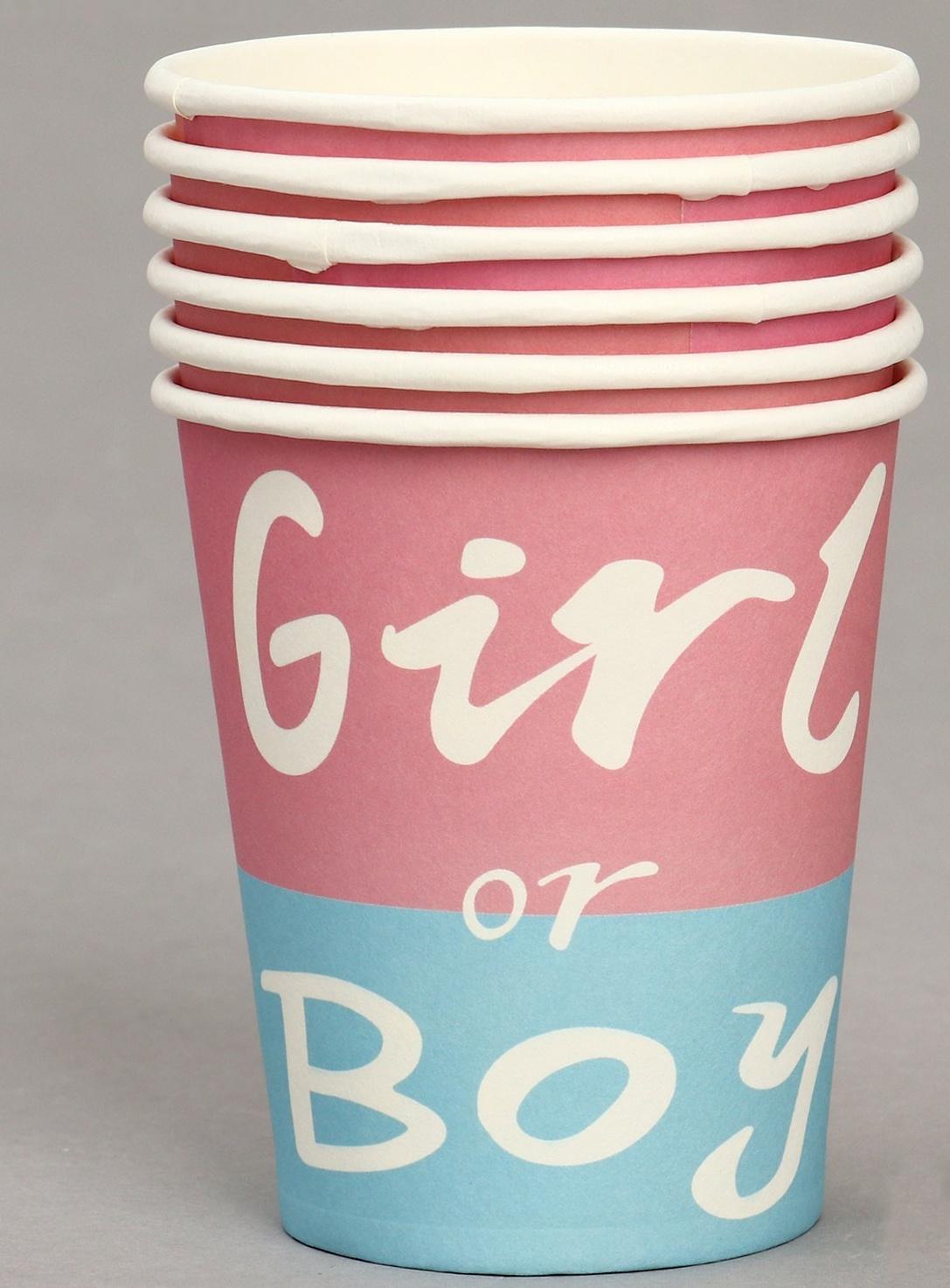 Стаканы бумажные «Гендер-пати», в наборе 6 шт.