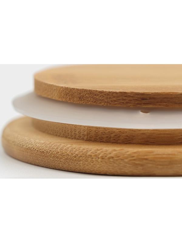 Крышка для ёмкостей Доляна d=8,8 см (7 см), бамбук