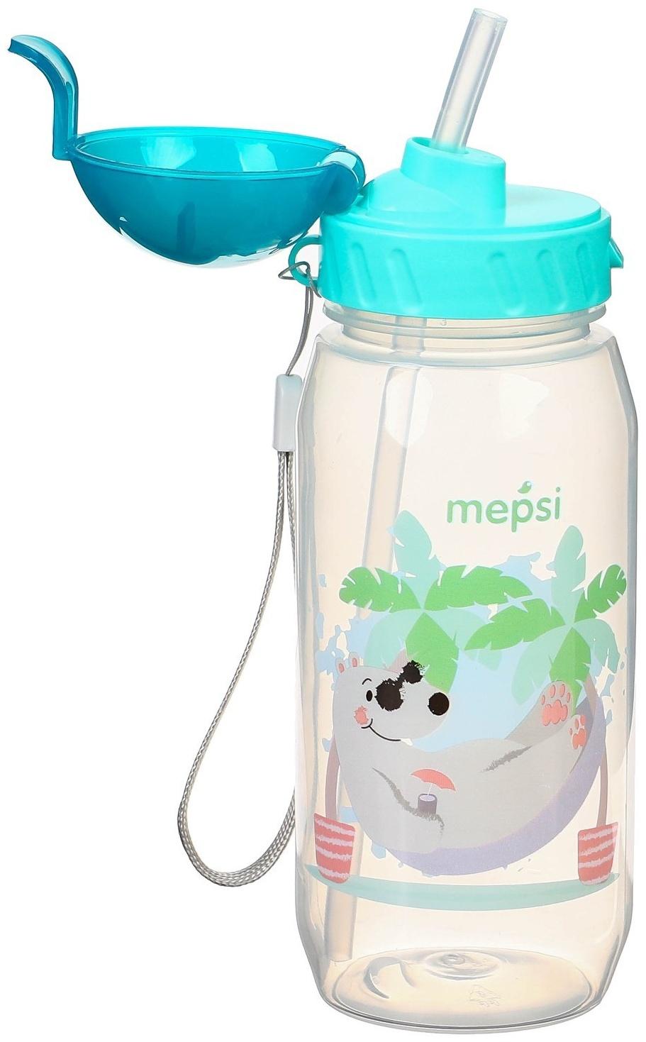 Поильник с трубочкой MEPSI, 400мл, 12+ мес., цвет МИКС