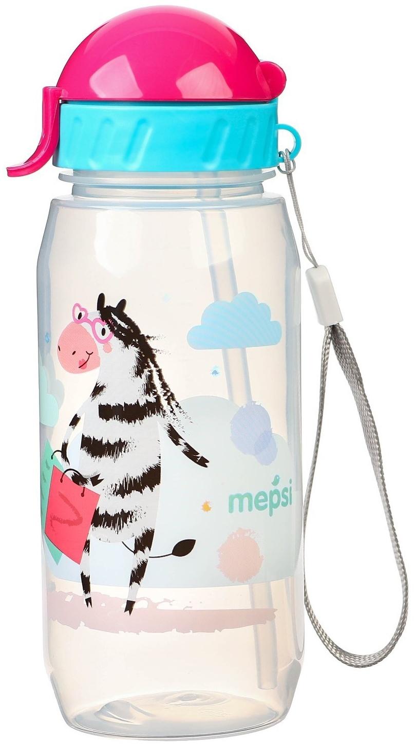 Поильник с трубочкой MEPSI, 400мл, 12+ мес., цвет МИКС