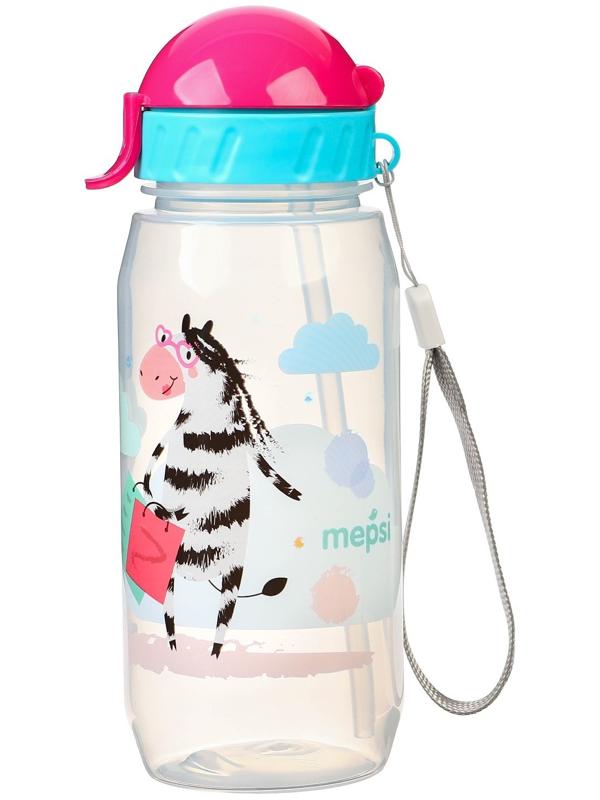 Поильник с трубочкой MEPSI, 400мл, 12+ мес., цвет МИКС