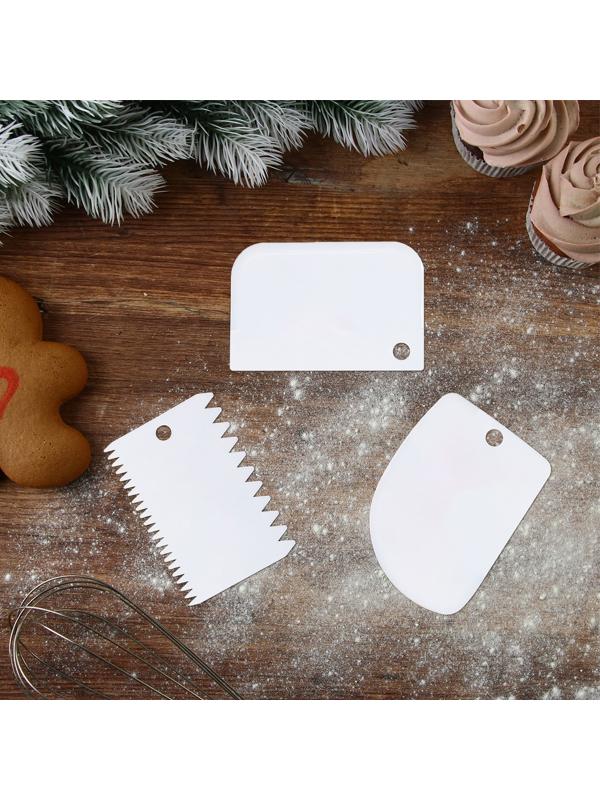 Набор кондитерских шпателей «Рождество» 11.5×8 см, 11.2×6.5 см, 10×7 см, 3 шт