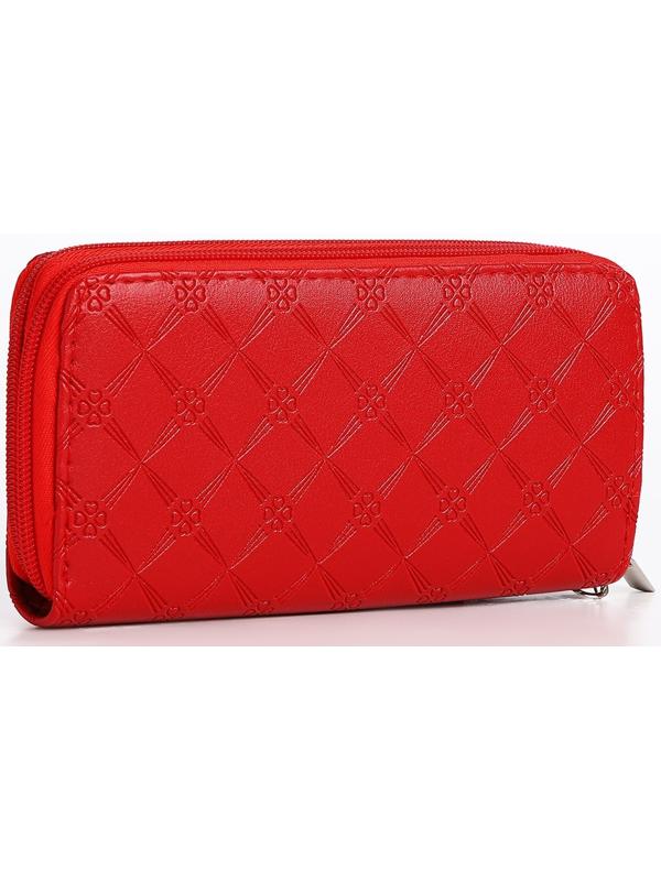 Кошелёк на молнии, цвет красный