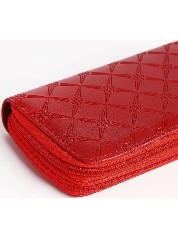 Кошелёк на молнии, цвет красный