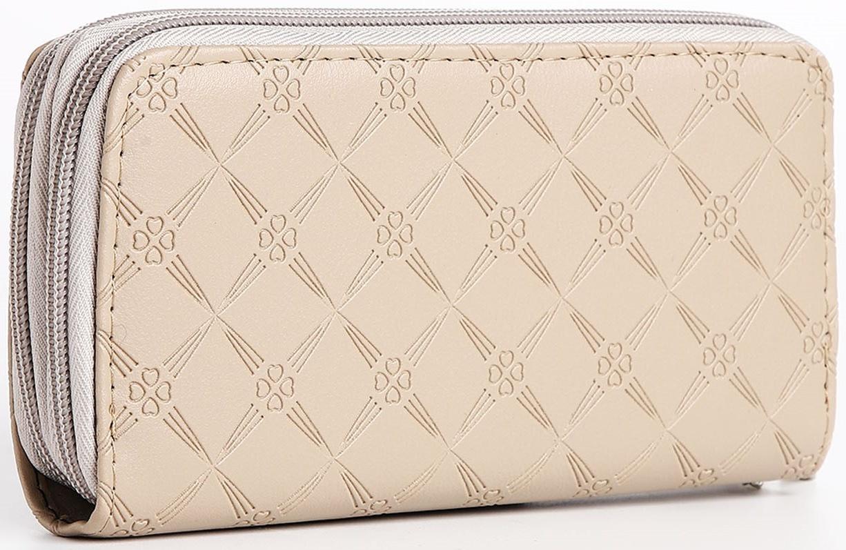 Кошелёк на молнии, цвет бежевый