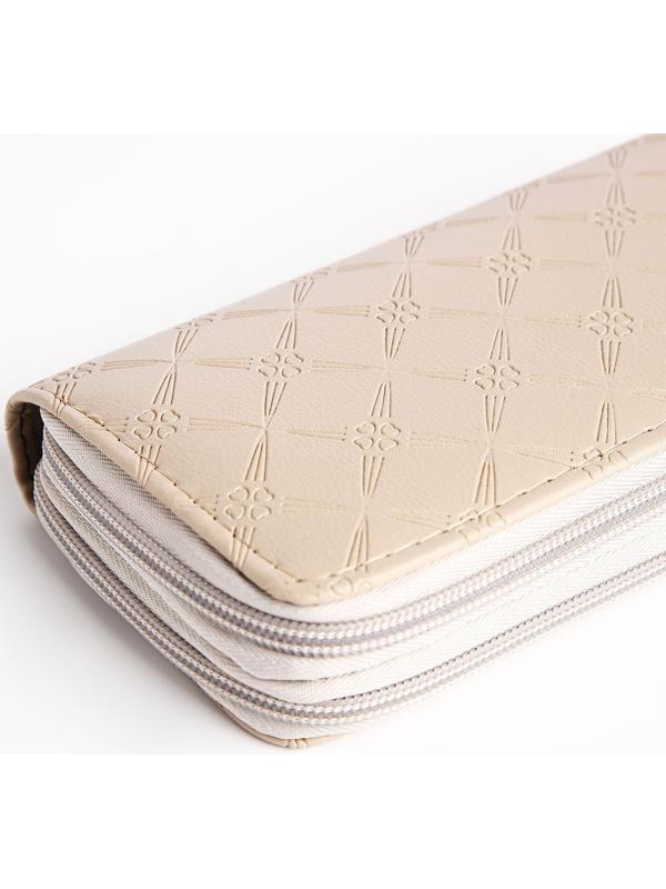 Кошелёк на молнии, цвет бежевый
