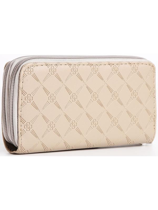 Кошелёк на молнии, цвет бежевый