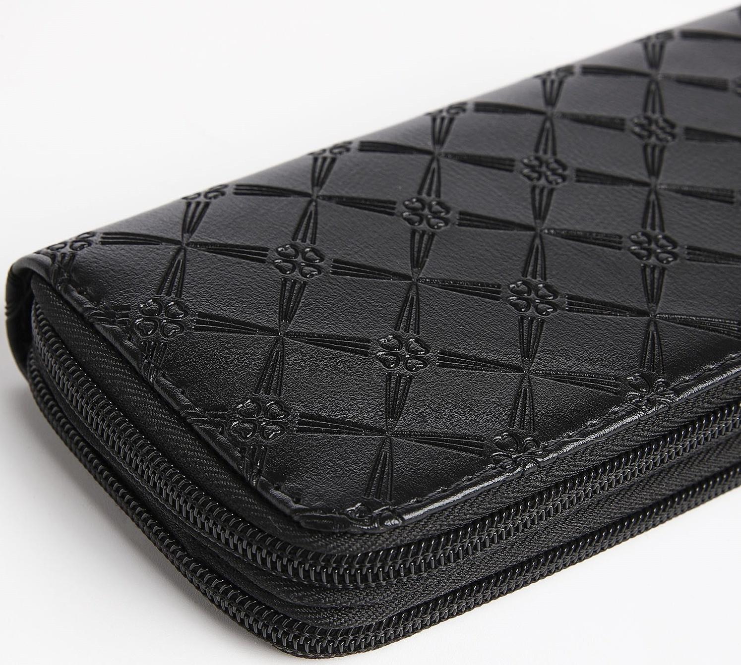 Кошелёк на молнии, цвет чёрный