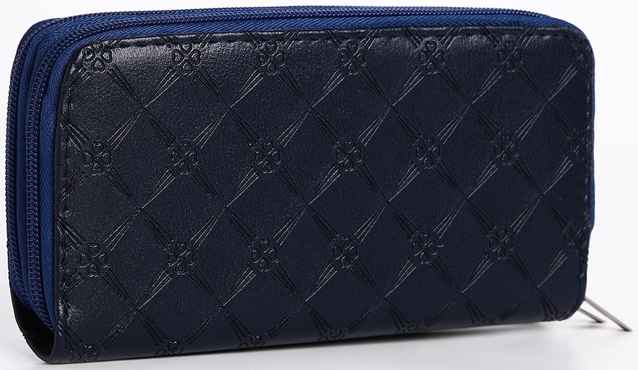 Кошелёк на молнии, цвет синий