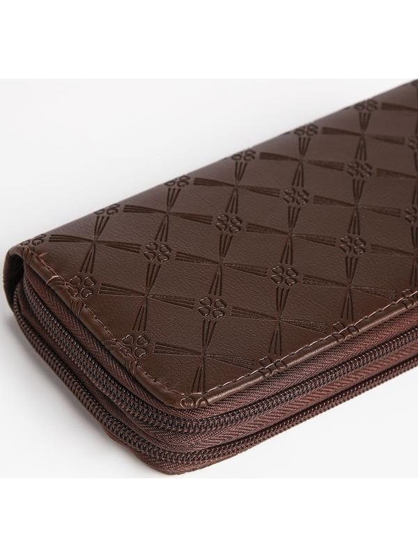 Кошелёк на молнии, цвет коричневый