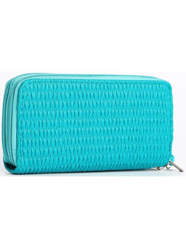 Кошелёк на молнии, цвет бирюзовый