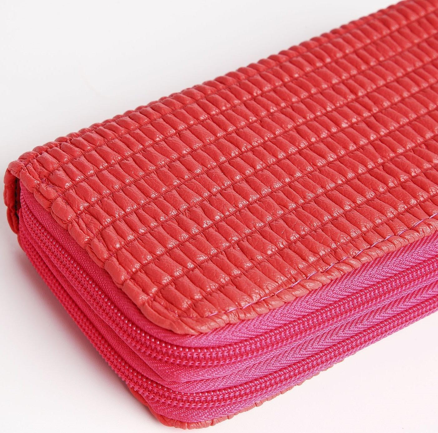 Кошелёк на молнии, цвет розовый