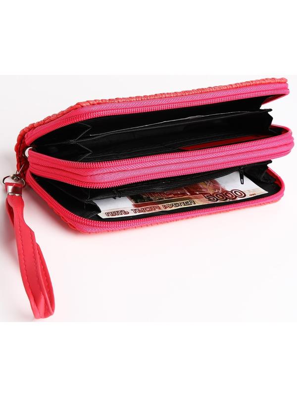 Кошелёк на молнии, цвет розовый