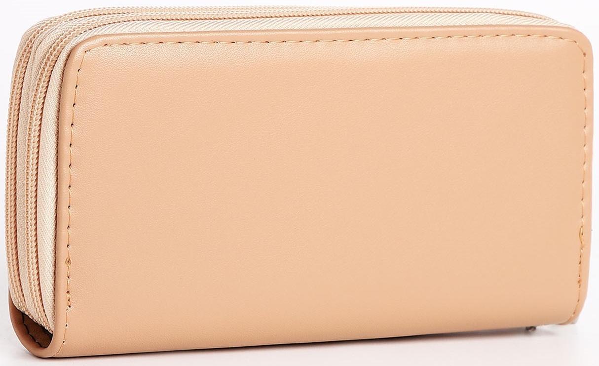 Кошелёк на молнии, цвет бежевый