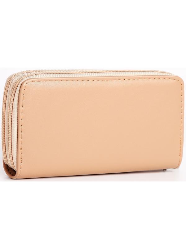 Кошелёк на молнии, цвет бежевый