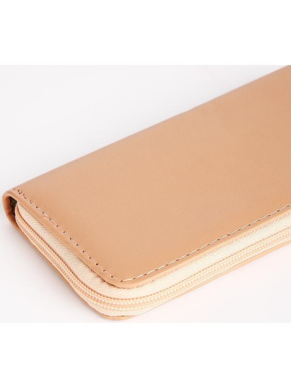 Кошелёк на молнии, цвет бежевый