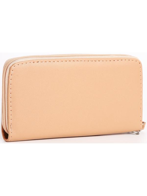 Кошелёк на молнии, цвет бежевый