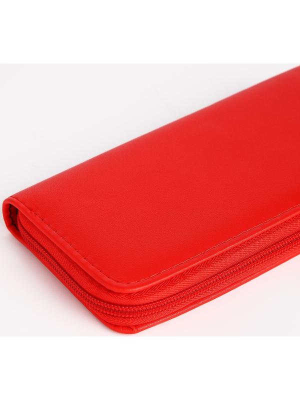Кошелёк на молнии, цвет красный
