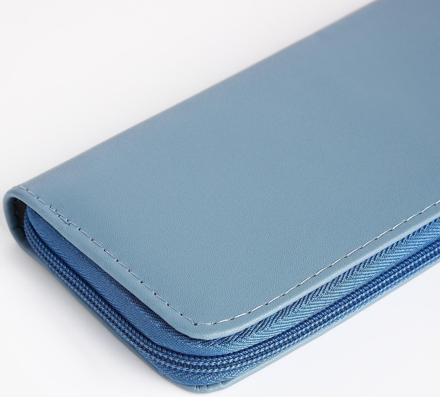 Кошелёк на молнии, цвет голубой