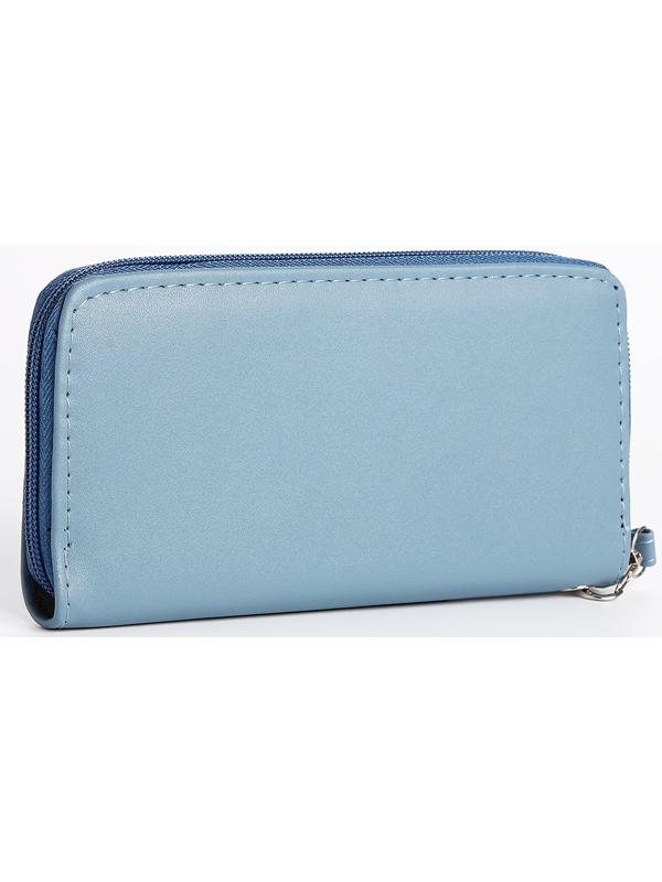Кошелёк на молнии, цвет голубой