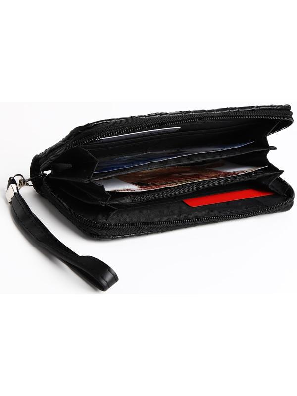 Кошелёк на молнии, цвет чёрный