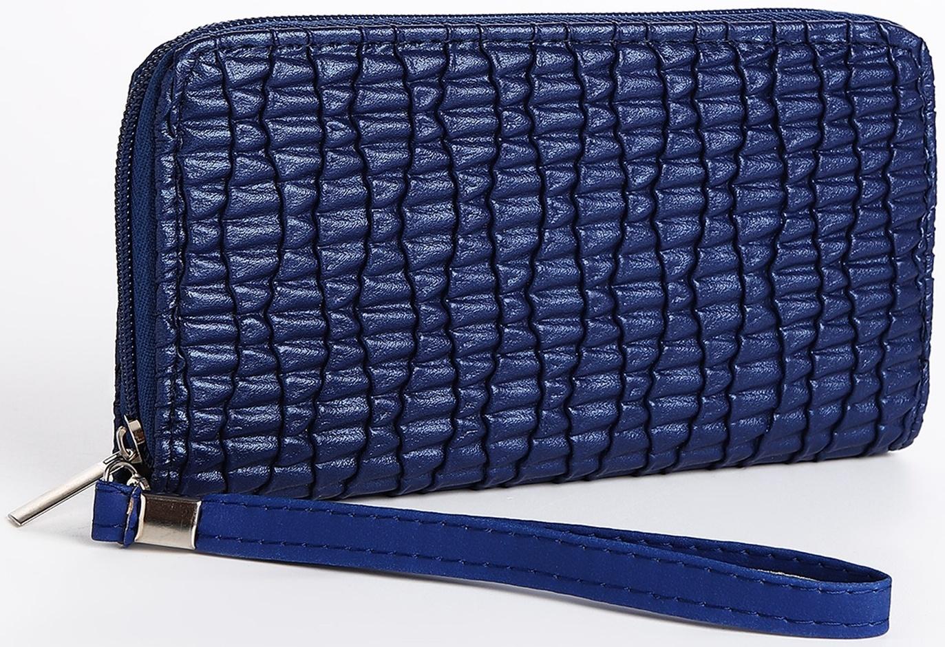 Кошелёк на молнии, цвет синий