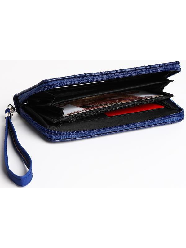 Кошелёк на молнии, цвет синий